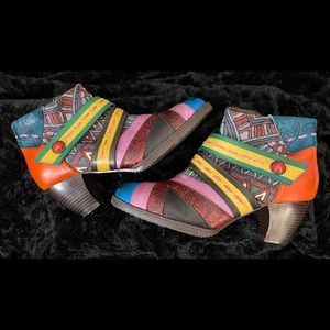 Colorful Vintage Style Leather Boots By Socofy